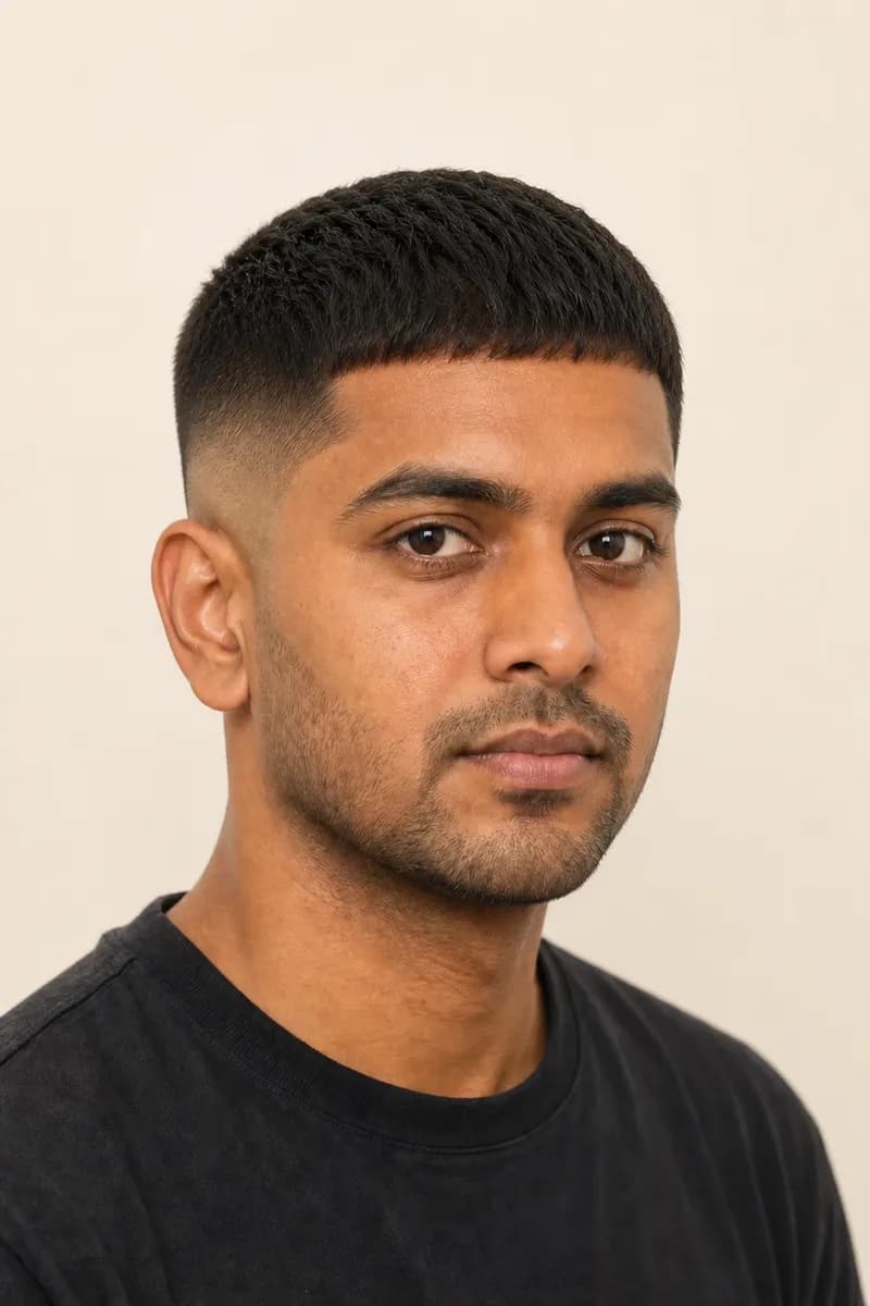 Caesar haircut style for men