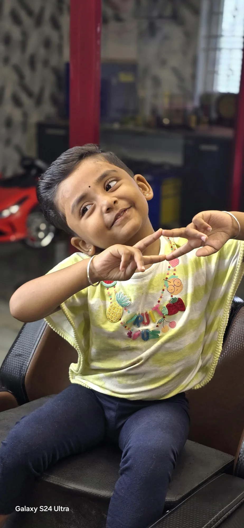 Little one enjoying a fun salon visit