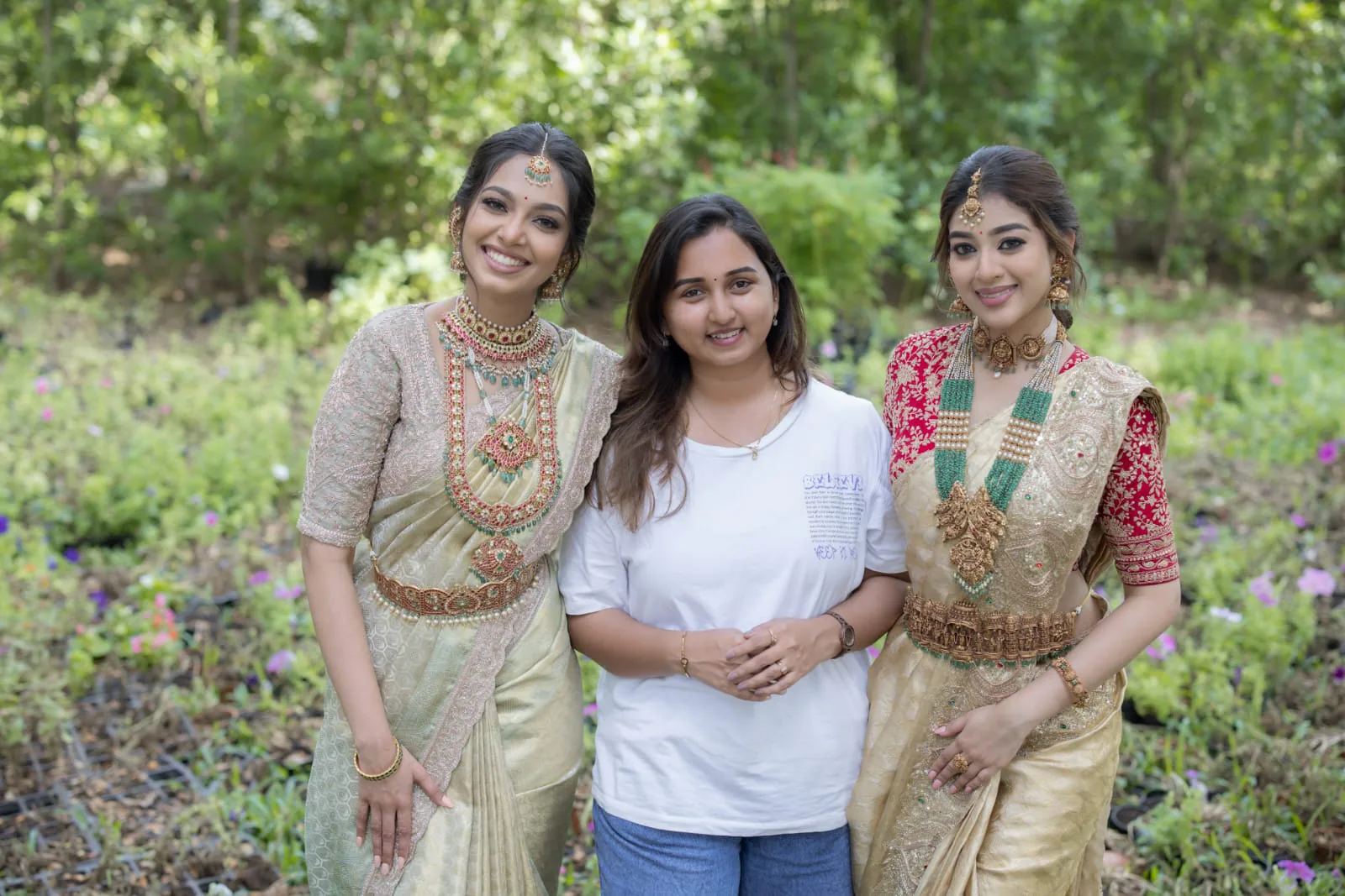 Guests styled for an outdoor celebration